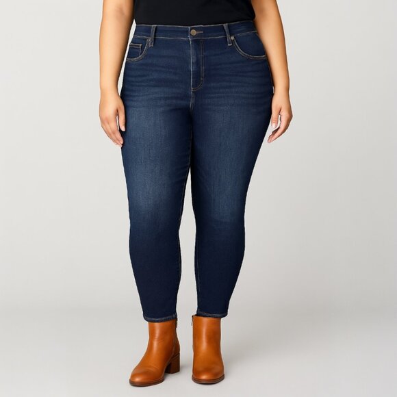 EVRI Women’s Skinny Jeans – Dark Wash, Size 22W - Excellent Preloved Condition - Picture 1 of 6
